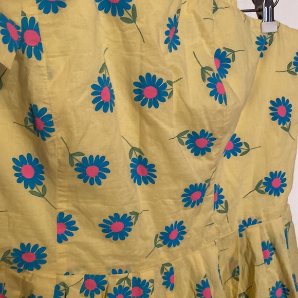 Vintage J. Peterman Yellow Floral Dress size 16 - Picture 5 of 7